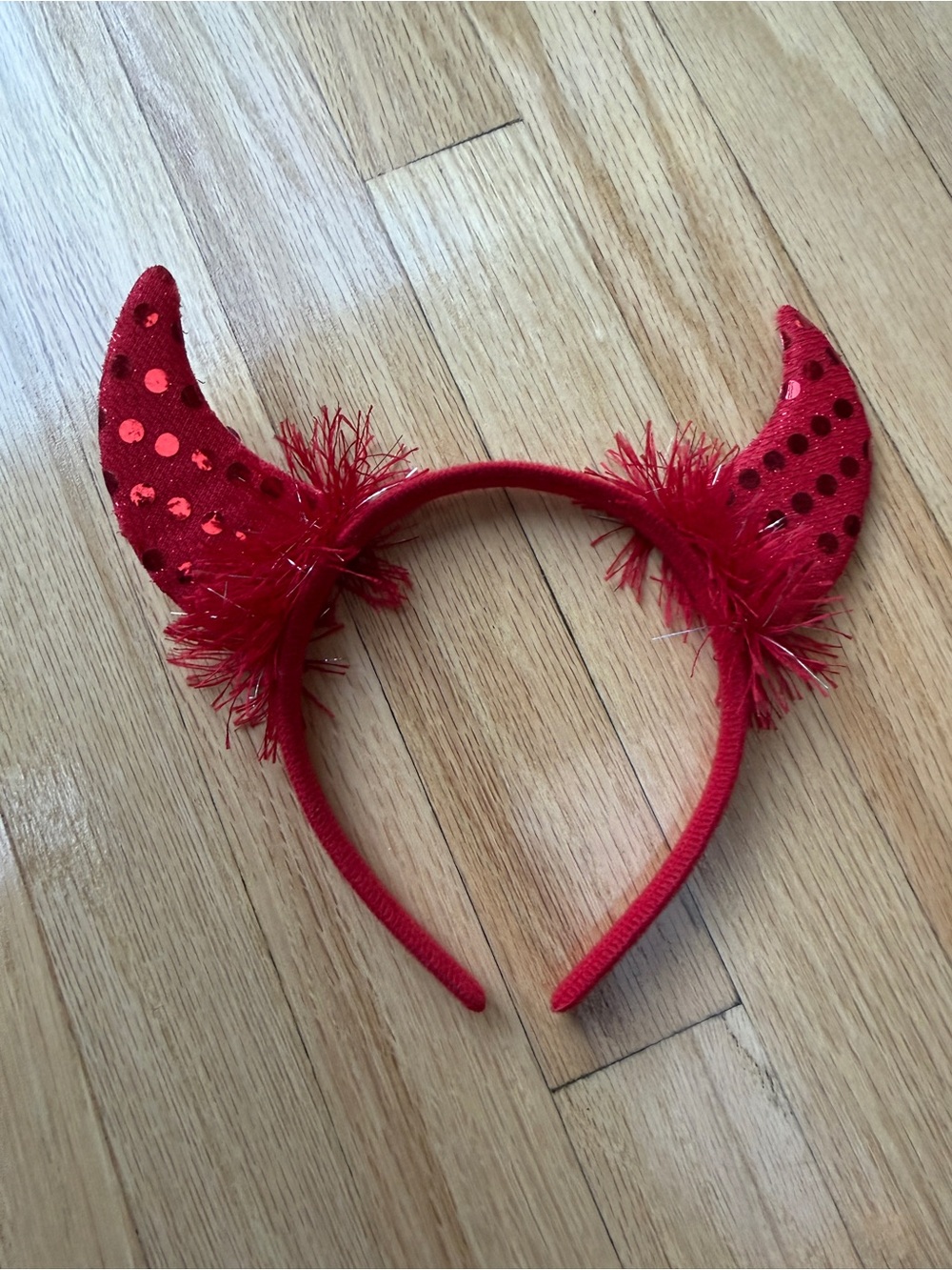 Fun red demon devil horn Halloween headband accessory